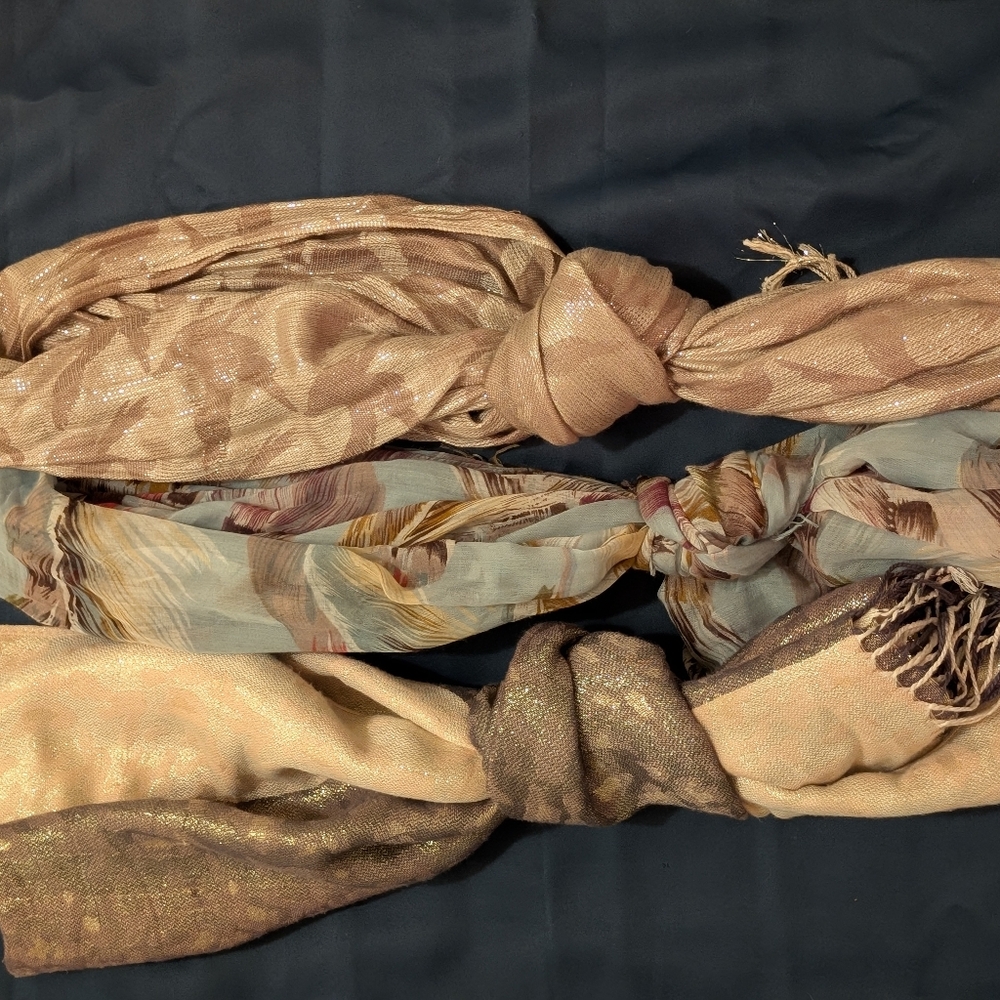 Set of Three Patterned Scarves